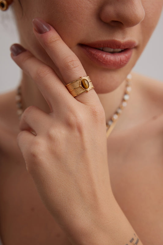 Tiger's Eye Timeless Vintage Ring