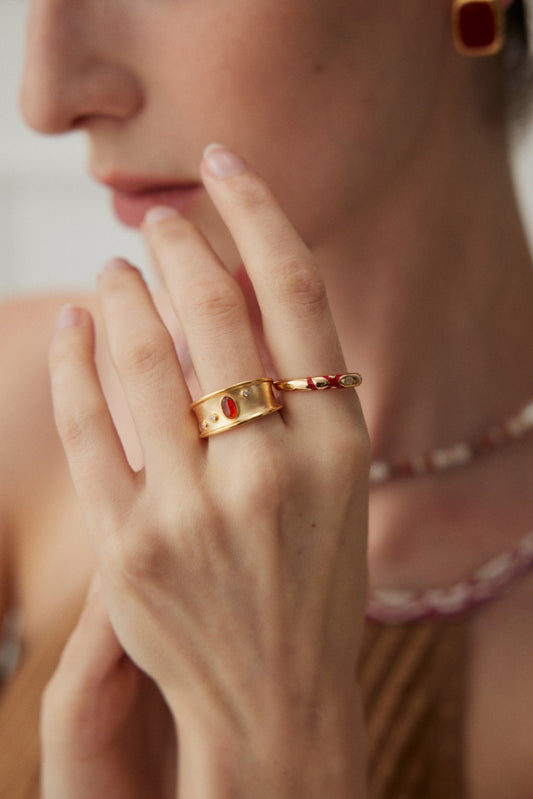 Antique Gold Garnet Ring