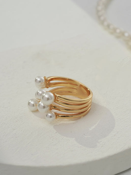 Cascading Pearl Ring